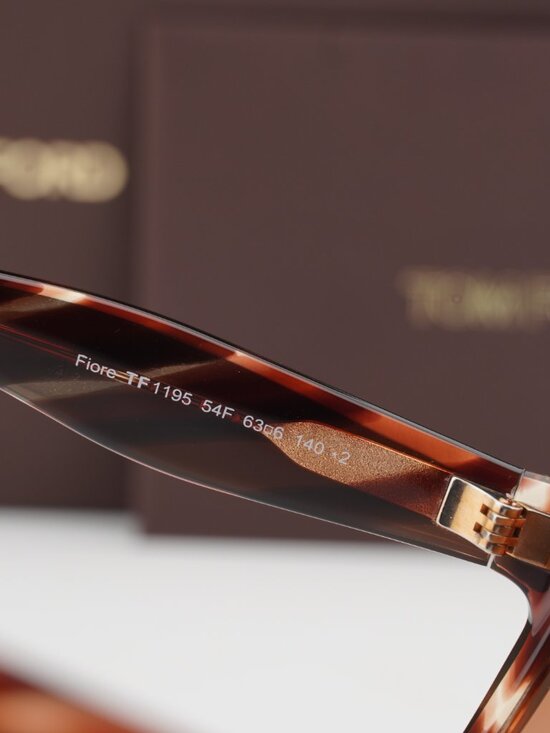 Tom Ford Fiore FT1195 54F Cat Eye Sunglasses – Red Havana/Brown Gradient main image 5